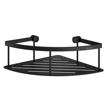 Smedbo SIDELINE Duschablage - Eckseifenkorb mit Bodenplatte, Schwarz