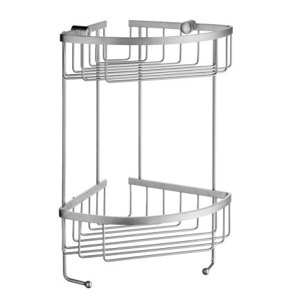 Smedbo SIDELINE Design Eckeseifenregal Doppelt mattverchromt