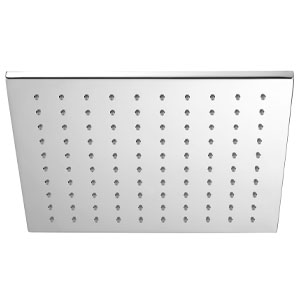 Kopfbrause: mit Kopfbrause - Eckig, flach, 250 x 250 x 8 mm