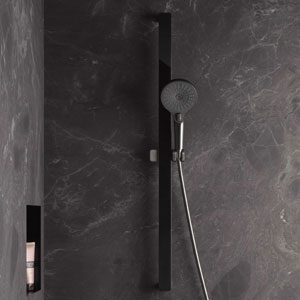 Brausestange: mit BST16 - AquaXPro mit farbiger Glasfront in Gunmetal