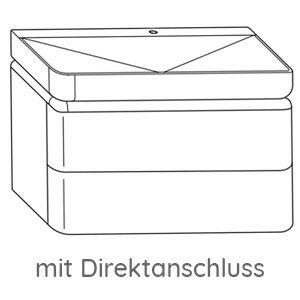 Ausführung Waschtisch mit Unterschrank: 100 cm, Mineralguss-Waschtisch, mit Direktanschluss