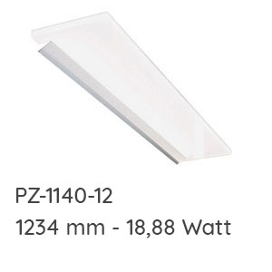 Aufsatzleuchte Spiegelschrank: LED-Aufbau-Flächenleuchte 1234 mm breit