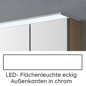 Flächenleuchte: Flächenleuchte eckig Außenkante chrom, 21,3 Watt, 1400 mm