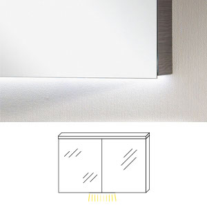Indirekte Beleuchtung: Ambiente LED-Beleuchtung 100 cm Breite - untere Montage