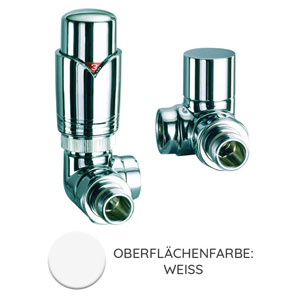 Montage-Set: Design-Armaturen Set Weiß Winkel-Eck rechts