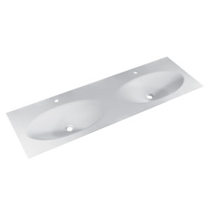 Waschtisch-Typ / -Farbe: Krion-Doppelwaschtisch - Breite: 153 cm