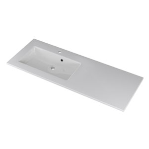 Waschtisch-Typ / -Farbe: Mineralmarmor-Waschtisch - Breite: 133 cm Links