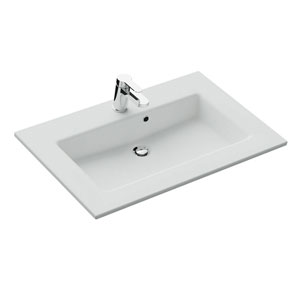 Waschtisch-Typ: Solid Surface WT - 92 cm, Weiß Matt, integrierter Überlauf