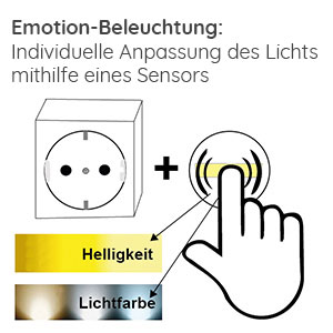 Spiegel-Beleuchtung: Schalter am Steckdosenelement zzgl. Emotion Beleuchtung